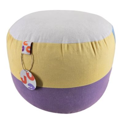 Pouf multicolore Joa en coton l.44 x H.28 cm