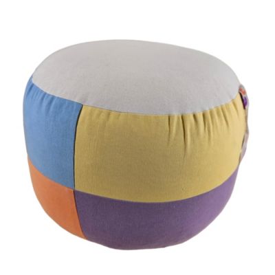 Pouf multicolore Joa en coton l.44 x H.28 cm