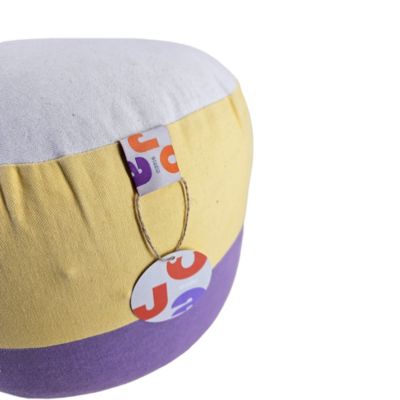 Pouf multicolore Joa en coton l.44 x H.28 cm