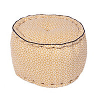 Pouf Native all over Deco&Co curry H. 30 x l. 40cm