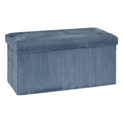 Pouf pliant Arum bleu encre 76x38cm - Atmosphera