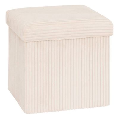 Pouf pliant Arum ivoire 38x38cm - Atmosphera Créateur d'intérieur