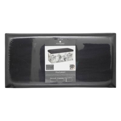 Pouf pliant "Benicio" - bois - noir et blanc - Atmosphera
