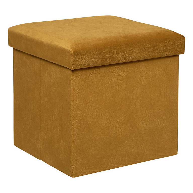 Atmosphera - Pouf de rangement pliable en velours - Terracotta - Pouf Atmosphera - Pouf de rangement pliable en velours - Terracotta - Pouf