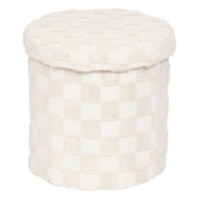 Pouf pliant Pasti blanc D38x38cm - Atmosphera