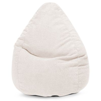 Relaxdays pouf poire format XXL, aspect cuir, avec remplissage en mousse, 2 poches latérales