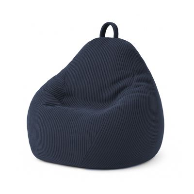 Pouf poire déhoussable velours côtelé BANANAIR 80x70 cm bleu foncé