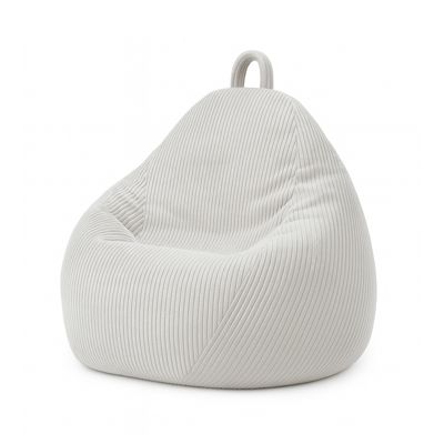 Pouf poire déhoussable velours côtelé BANANAIR 80x70 cm gris clair