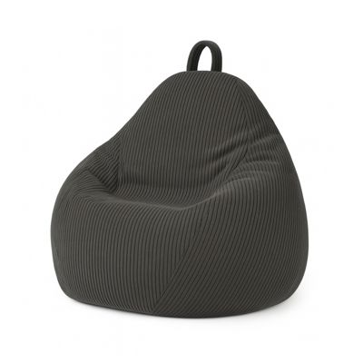 Pouf poire déhoussable velours côtelé BANANAIR 80x70 cm gris foncé