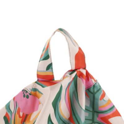 Pouf poire en toile imprimé tropical H.110 x P.75 cm