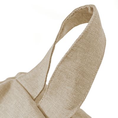 Pouf poire Géant XXL d'intérieur en tissu effet lin - 120x150 cm - Beige