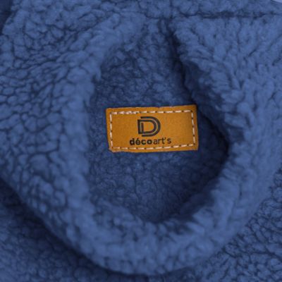 Pouf poire Géant XXL d'intérieur en tissu sherpa - 120x150 cm - Bleu pétrole