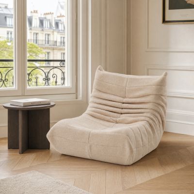 Pouf poire, tissu d'agneau doux, rembourrage haute densité, idéal salon, chambre ou bureau, canapé de sol, Beige
