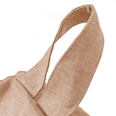 Pouf poire XL d'intérieur en tissu effet lin - 110x120 cm - Marron clair