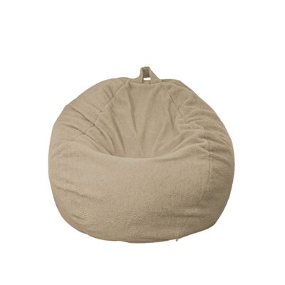 Pouf poire XL d'intérieur en tissu sherpa - 110x120 cm - Beige