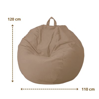 Pouf Poire XL  Velours - 120x110 cm - Beige