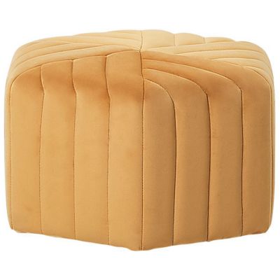 Pouf rétro entissu jaune MURIETTA