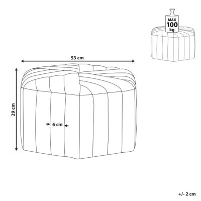 Pouf rétro entissu jaune MURIETTA