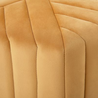 Pouf rétro entissu jaune MURIETTA