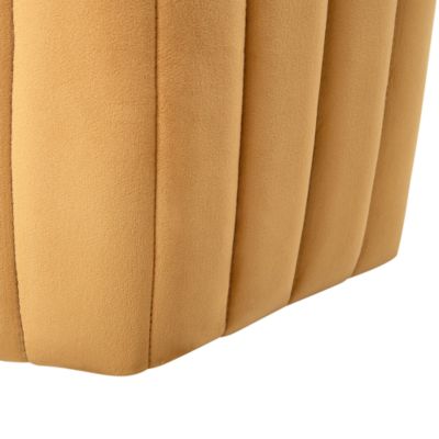 Pouf rétro entissu jaune MURIETTA