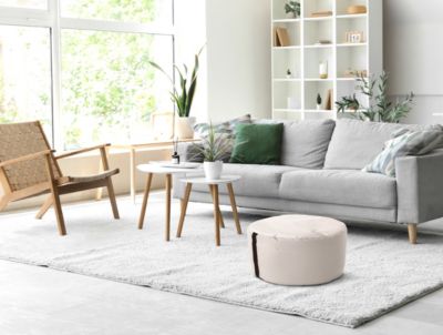 Pouf rond beige ⌀48 x H.27 cm Easy for life | Castorama