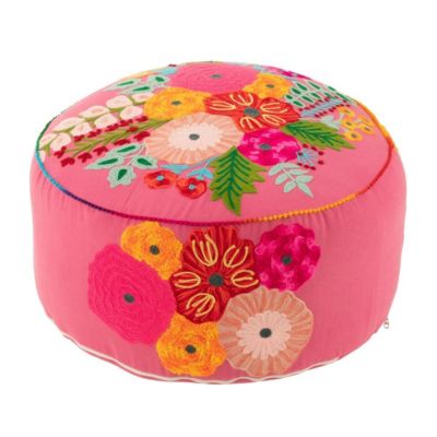 Pouf Rond Déco Brodé 