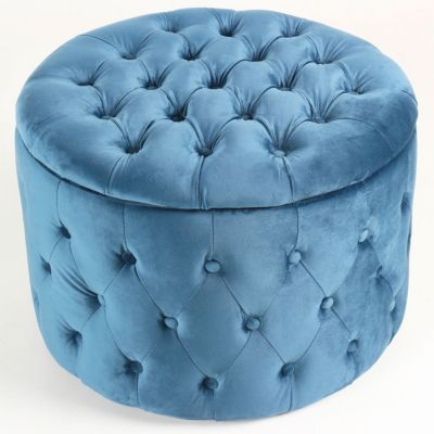 Pouf Rond Design en Velours 