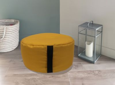 Pouf rond Easy for life ⌀48 x H.27 cm jaune cumin