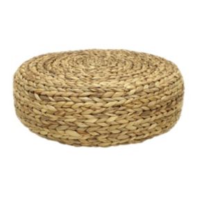 Pouf rond en rotin naturel clair MEVIZO