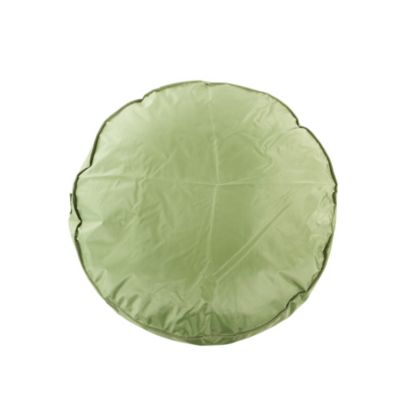 Pouf rond en toile unie vert H. 27 x ∅.48 cm