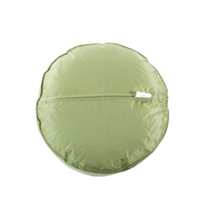 Pouf rond en toile unie vert H. 27 x ∅.48 cm