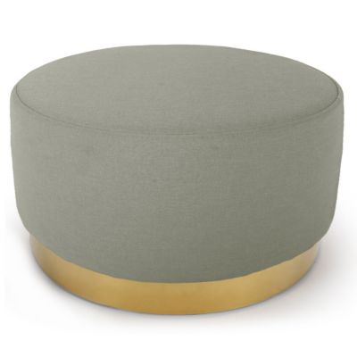 Pouf Rond en Velours Design "Minnie" 75cm Beige