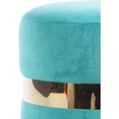 Pouf rond en velours Milo - Bleu