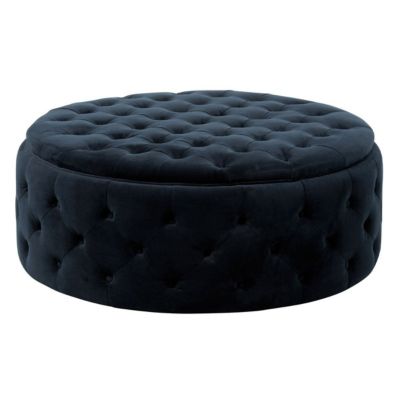 Pouf Rond en Velours 