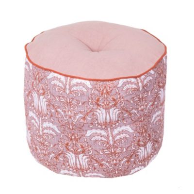 Pouf rond Garance rose Deco&Co H.30 x l.40 cm | Castorama
