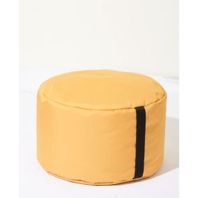 Pouf rond polyester Ø 27 x 48 cm jaune