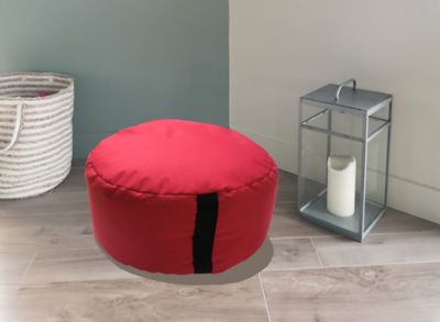 Pouf rond rouge Ø48 x H27 cm