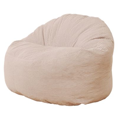 Pouf velours côtelé épais BANANAIR 100cm blanc