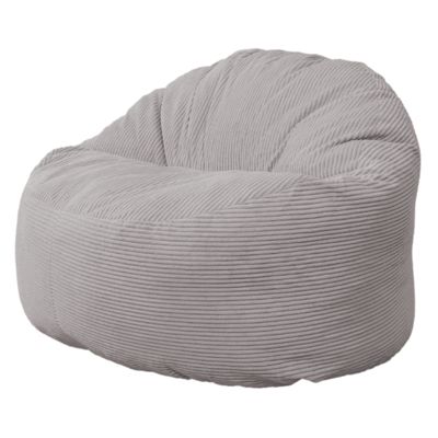 Pouf velours côtelé épais BANANAIR 100cm gris clair