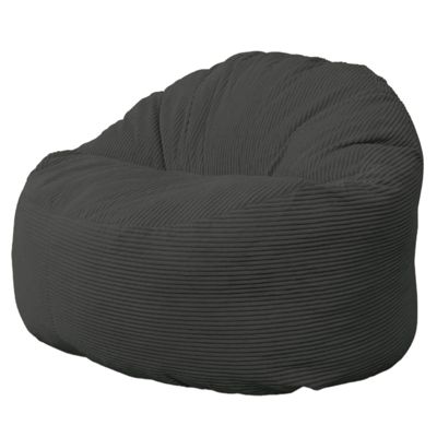 Pouf velours côtelé épais BANANAIR 100cm gris foncé