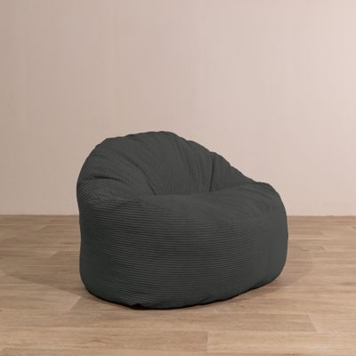 Bananair - Pouf Salon & Chambre en Velours Côtelé avec Repose Pieds - Pouf Fauteuil XXL Doux & Élégant - Housse Lavable en Machine - Idéal Salon, Chambre Adulte, Ado (110x100cm, Vert