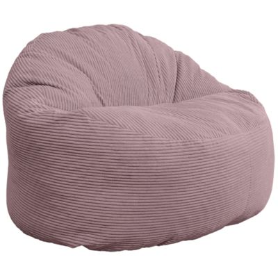 Pouf velours côtelé épais BANANAIR 100cm violet parme