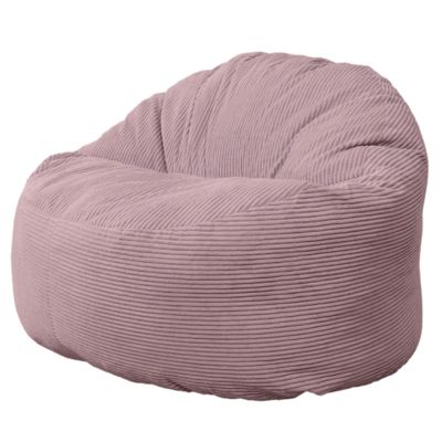 Pouf velours côtelé épais BANANAIR 100cm violet parme