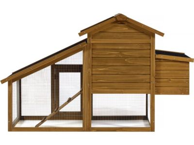 Poulailler avec pondoir en bois "Clochette"  Marron