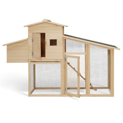 Poulailler clapier en bois confort avec pondoir enclos et tiroir à déjections 4 poules