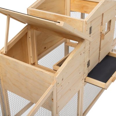Poulailler clapier en bois XXL avec pondoir enclos et tiroir à déjections 3 poules