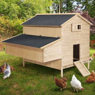 Poulailler clapier en bois XXL avec pondoir et tiroir à déjections 6 poules