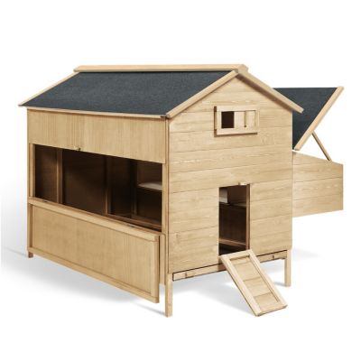 Poulailler clapier en bois XXL avec pondoir et tiroir à déjections 6 poules