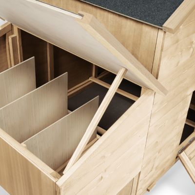 Poulailler clapier en bois XXL avec pondoir et tiroir à déjections 6 poules