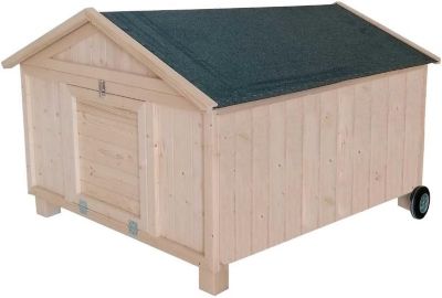 POULAILLER EN BOIS 90X150X110CM AVEC ROULETTES